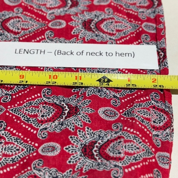 Talbots Womens 3/4 Sleeve Button Down Tunic Shirt 2X Paisley Breathable Boho - Picture 12 of 12